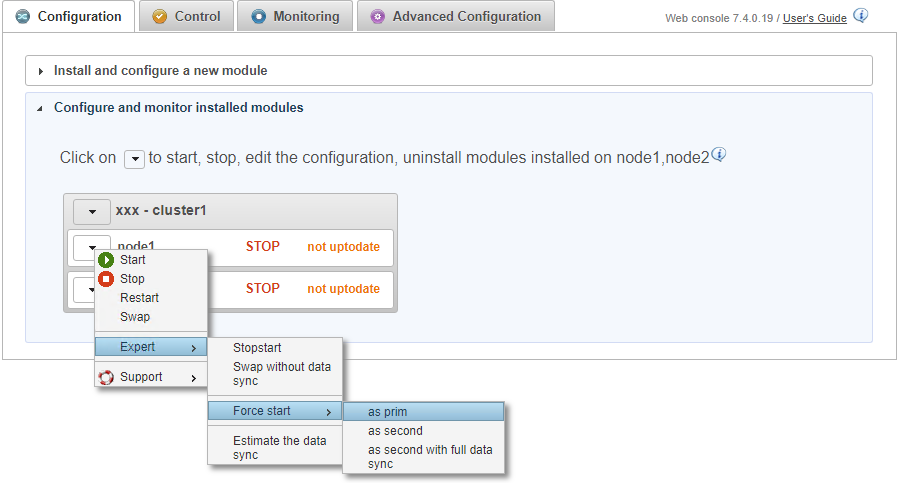 Force the start as primary of the node with the up-to-date data