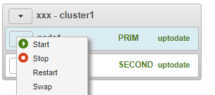 Stop the module on the PRIM server