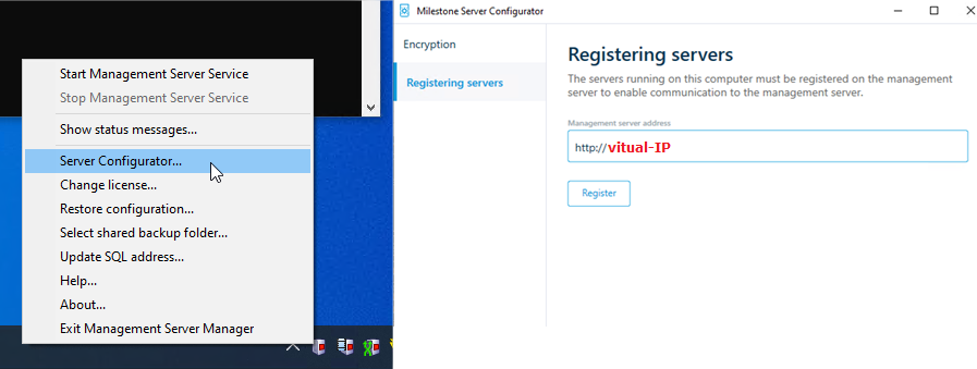 Register the management server in Milestone 2020+