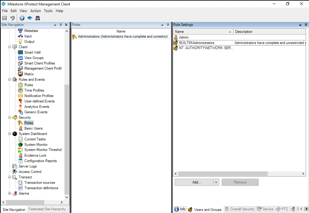 Set roles in the Milestone Management Client