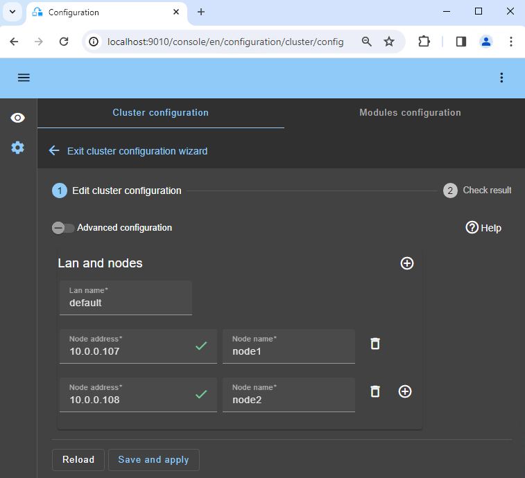 Enter the nodes of the Docker cluster
