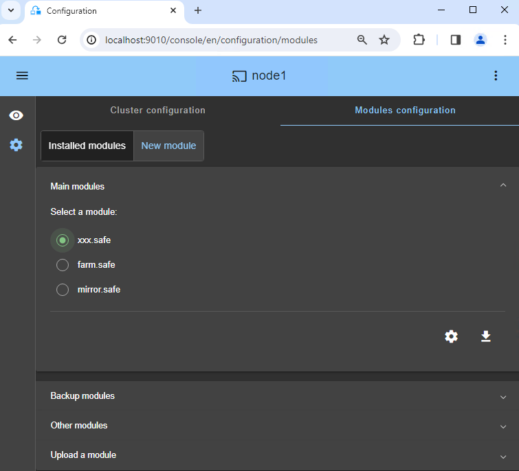 Choose the module for Docker