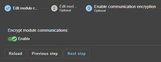 Communication encryption of the Hyper-V module