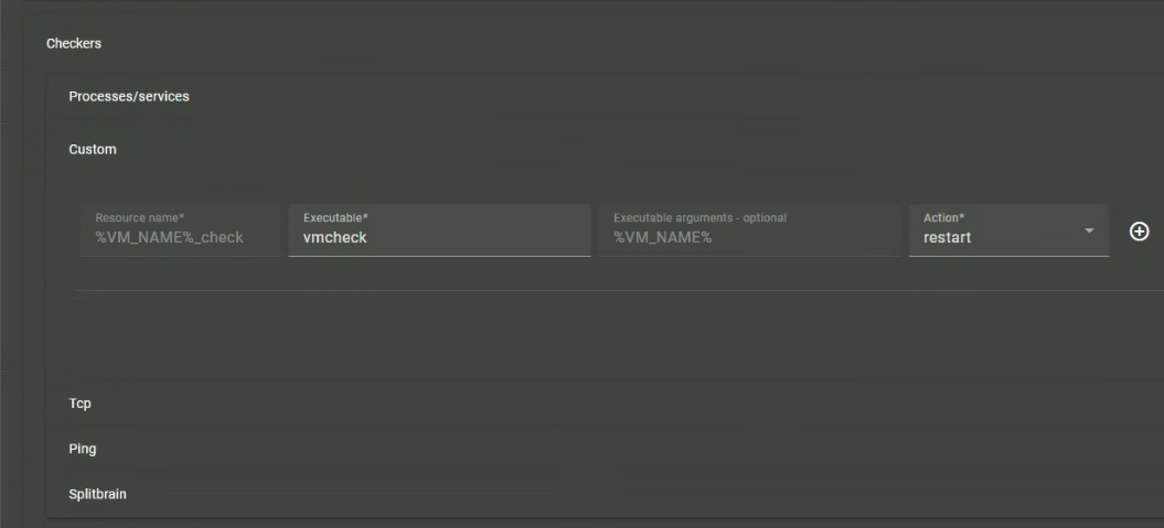 Enter the KVM custom checker parameters