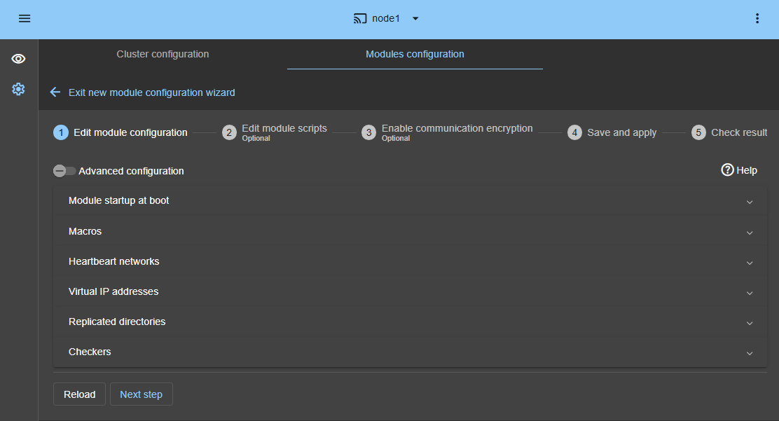 Enter the Docker module settings