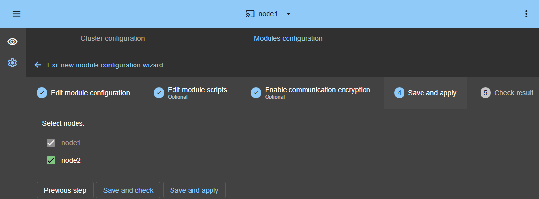 Save and apply the Docker module configuration