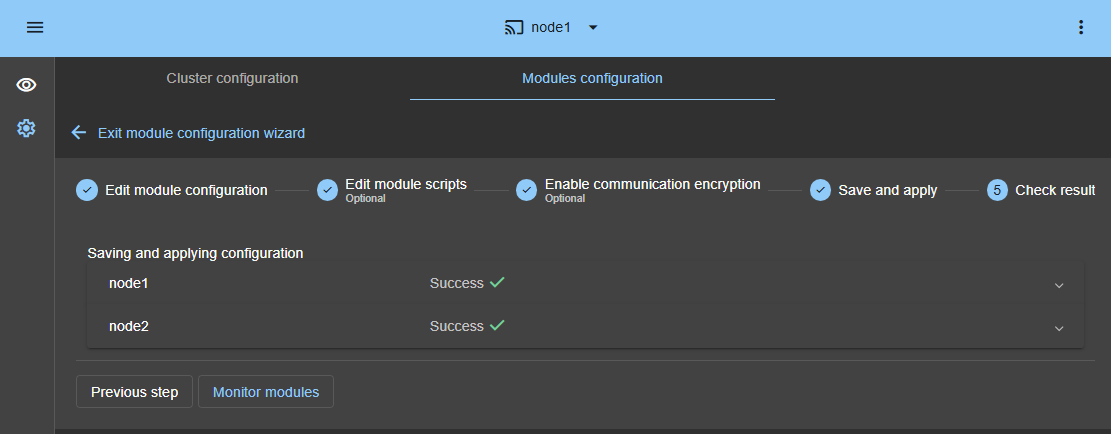 Check the Docker module configuration success