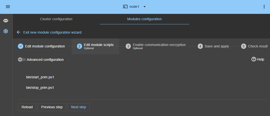 Enter the Docker module settings