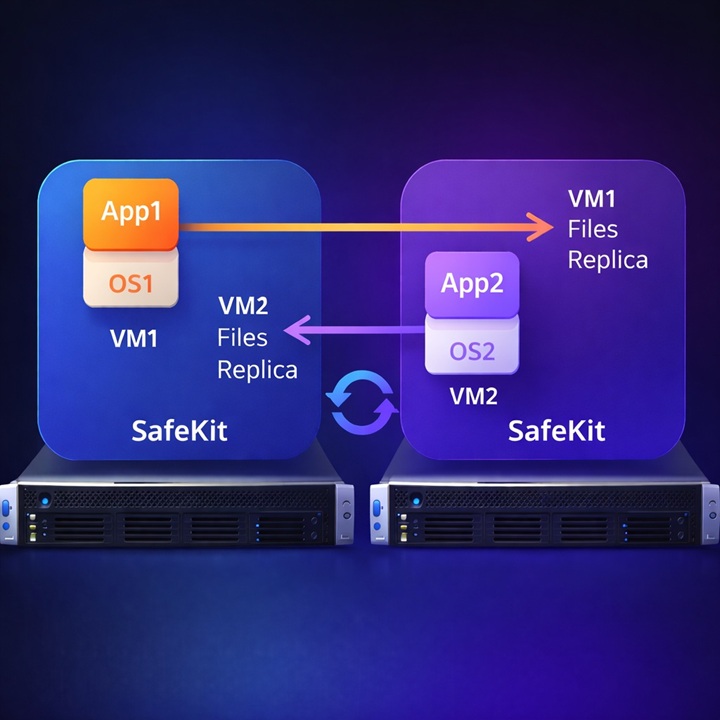 SafeKit High Availability Hyper-V Cluster Architecture