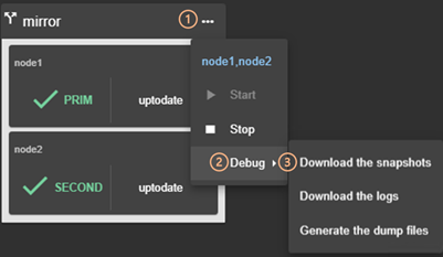 SafeKit web console image
Download the snpahosts of the module from all nodes