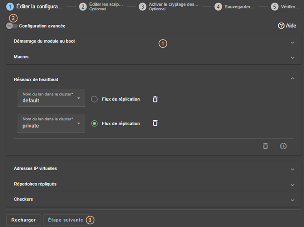 Image de la console web SafeKit
Éditer la configuration du module avec l'assistant de configuration du module