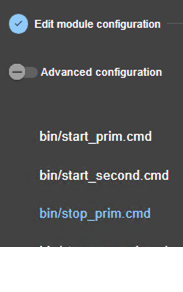Image de la console web SafeKit
Éditer le script stop_prim du module miroir avec l'assistant de configuration du module